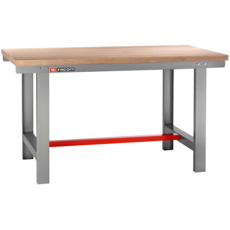 Facom – Établi 1,5m en bois de hêtre traité – Largeur 750mm – Hauteur 860mm – Épaisseur 40mm – Charge maximale élevée
