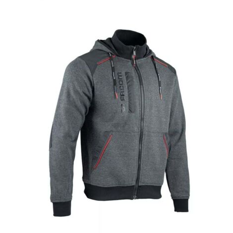 FACOM - Felpa con zip grigio/nero/rosso taglia XXL - FXWW8000E-XXL