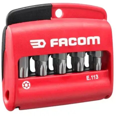 Facom – Jeu de 10 embouts mixtes Resistorx 1/4' – Porte-embouts E.113PB – Étui polyamide résistant aux chocs – Vissage manuel intensif