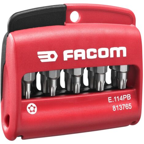 Facom – Jeu de 10 embouts Torx Plus® 1/4'' – Acier Chrome-Vanadium – Porte-embouts E.114PB pour vissage précis – Résistant aux chocs