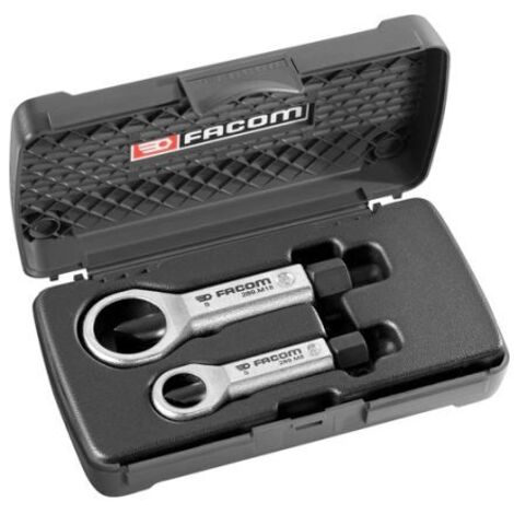 Facom – Jeu de 2 casse-écrous – Ecrous cylindriques pour filetage métrique pas standard – Capacité d'extraction 8 à 18 mm – Boîte plastique incluse