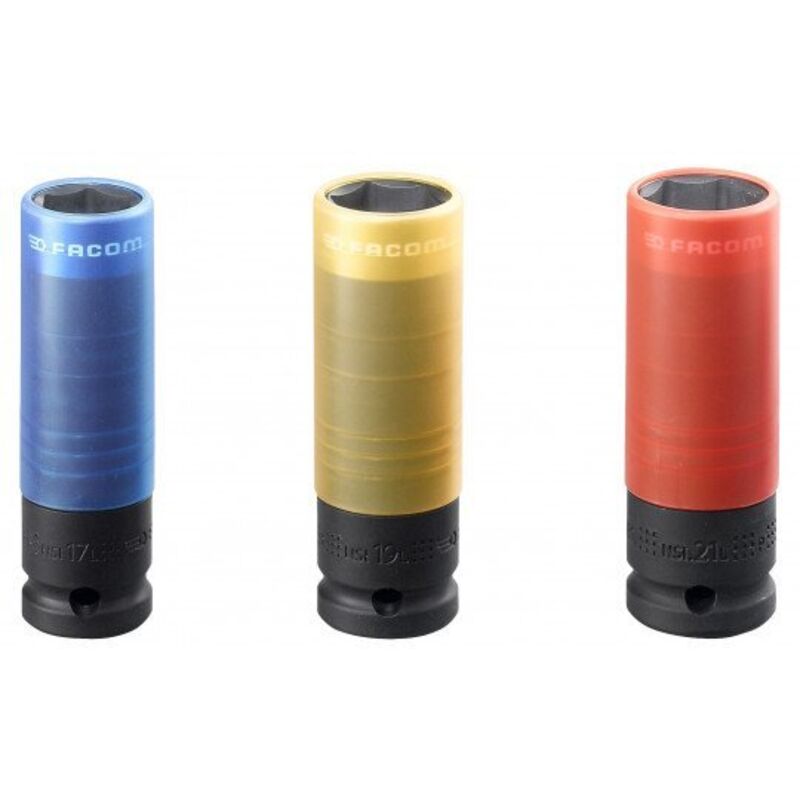 Jeu de 3 douilles longues Facom NSI.3LPB pour clés à chocs 1/2'