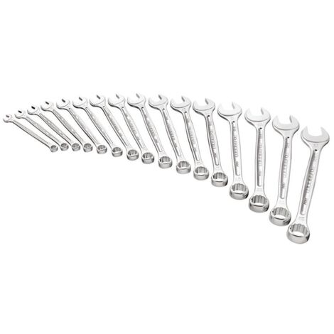 Facom – Jeu de clés mixtes métriques 16 pcs – Acier – Tête annulaire biseautée à 15° – Profil OGV® pour serrage puissant