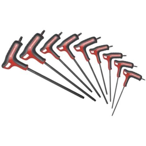 Facom – Jeu de clés Torx T8 à T40 – 9 pièces L – Bras court et long pour espaces restreints – Compatible vis et boulons