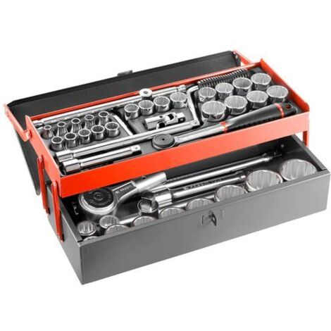 Facom – Jeu de douilles 1/2 pouce et 3/4 pouce – 25 pièces – Type carré – Pour écrous jusqu'à 8 mm – Extensions et renforts inclus