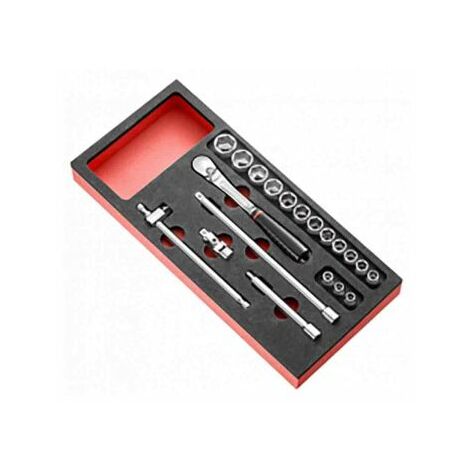 Facom – Jeu de douilles 3/8' carré 20 pièces – Compatible avec servantes CHRONO XL – Douilles de 7 à 22 mm – Kit sans impact pour mécanique