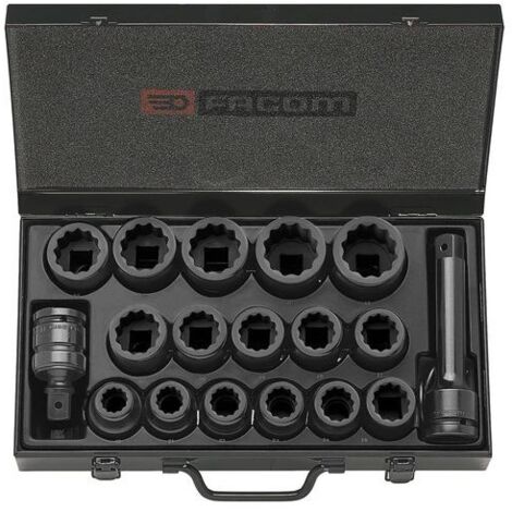 Facom – Jeu de douilles à choc Bi-Hexagone 19-42mm – Carré 3/4' – Douilles dodécagonales pour usage intensif – Compatible avec clés à douille IMPACT
