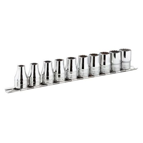 Facom – Jeu de douilles hexagonal 13 pièces – Douilles 1/4'' pour écrous 3.2 à 14 mm – Rangement sur rack – Usage mécanique sans impact