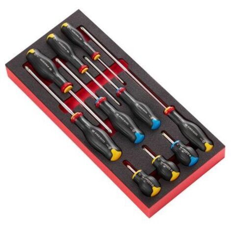 Facom – Jeu de tournevis Phillips – Type standard – Pour vis à tête cruciforme – Longueur 100mm – Largeur 5mm – Coffret de rangement inclus