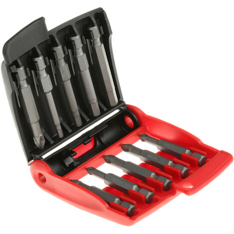 Facom – Jeu d'embouts 10 pièces 50 mm – Têtes Phillips, Pozidriv, Torx – Boîte pliante résistante – Pour outils électriques et tournevis hexagonaux