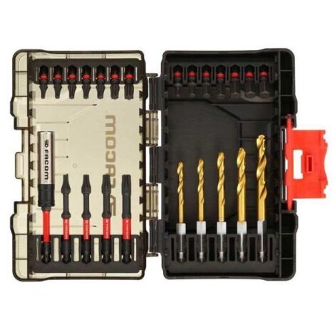 Facom – Jeu de douilles 24 pièces en titane – Embouts hexagonaux et Torx – Dimensions 25mm et 63mm – Pour vissage intensif - EN1J24PB