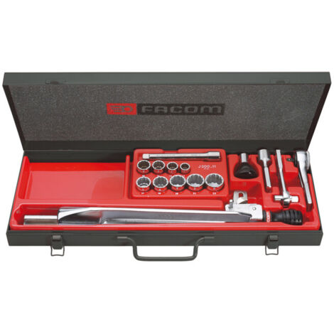 Facom – Kit d'outils 15 pcs – Clé dynamométrique avec cliquet amovible – Boîtier en tôle d'acier – Pour mécanique et bricolage