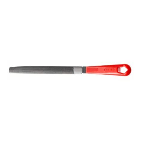 Facom – Lime demi-ronde bâtarde emmanchée 200mm – Pour acier, fonte, laiton et plastique dur – Manche ergonomique en plastique