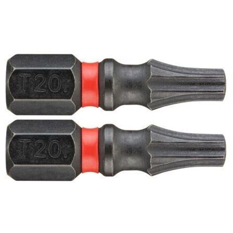 Facom – Lot de 2 embouts de vissage Torx T20 25mm – Type à choc flexible – Finition brunie pour visseuses à choc manuelles
