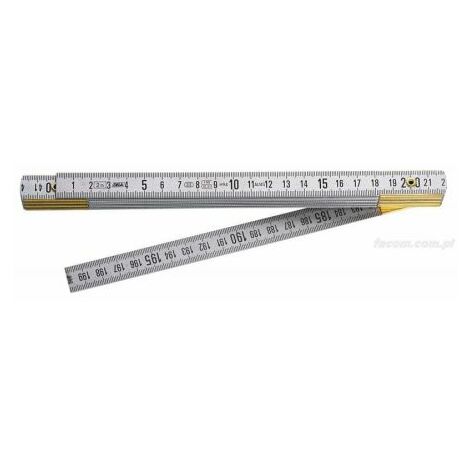 Facom – Mètre pliant 2m en duralumin – Graduation bilatérale mm – Ressorts en laiton – Marquage gravé – DELA62600