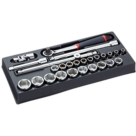 FACOM MOD.S161-46 JEU DE MODULE DOUILLES 6 PANS MÉTRIQUES, MULTICOLORE, 1/2'', SET DE 26 PIÈCES