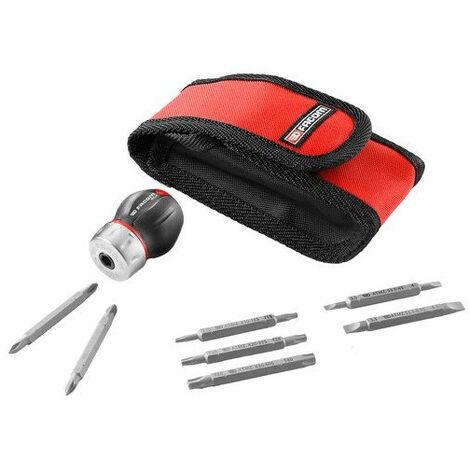 FACOM Protwist Kugelschraubendreher mit Ratsche - 7 Klingen im Etui - ATCL.S14PB