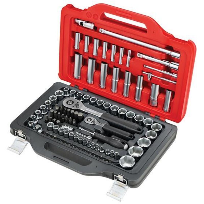 Facom RL.151-EP72PB 100-Piece 1/4in and 1/2in Drive Socket Set in TWIN BOX case.