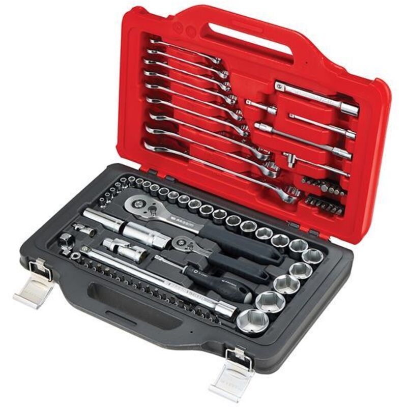 Facom RSL.151-EPW82PB 82-Piece 1/4in & 1/2in Drive Metric Socket Set in TWIN BOX Case.