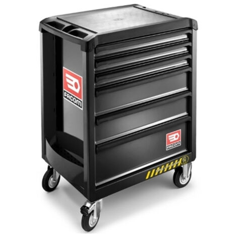 Facom – Sac à dos à roulettes avec poignée télescopique – Tissu haute densité – Roulettes robustes – Accès facile aux outils – Poches de rangement A4