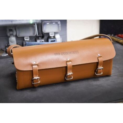 Facom – Sac à outils à bandoulière en cuir 405mm – Flans renforcés pour rigidité – 3 sangles réglables pour sécurité – Pour professionnels du bricolage