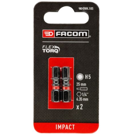 FACOM Schraubendrehereinsatz IMPACT-Bit HEX5 25 mm, 2 Stk.