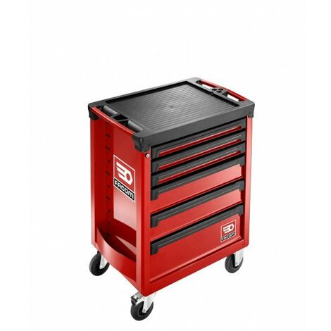 Facom – Servante d'atelier roulante 6 tiroirs – Dimensions 779x515x972mm – Charge max 30kg par tiroir – Plan de travail en polypropylène