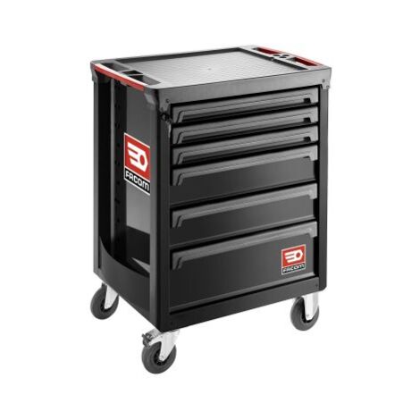 Facom – Servante d'atelier roulante 6 tiroirs – Dimensions L 779 x P 515 x H 972 mm – Charge max 800 kg – Poignées intégrées pour déplacement