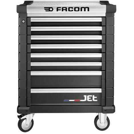 Facom – Servante d'atelier roulante en acier 8 tiroirs – Dimensions 569 x 421 x 60 mm – Capacité de charge 170 kg – Tiroirs à ouverture totale