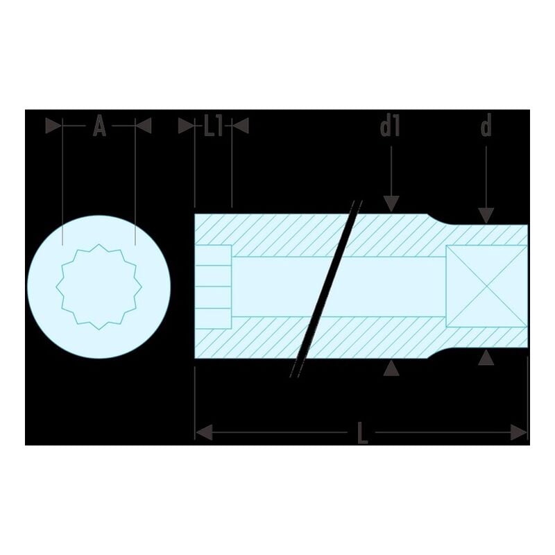 Image of Facom R.6E Steckschluessel 1/4'' 12-Kant 6mm