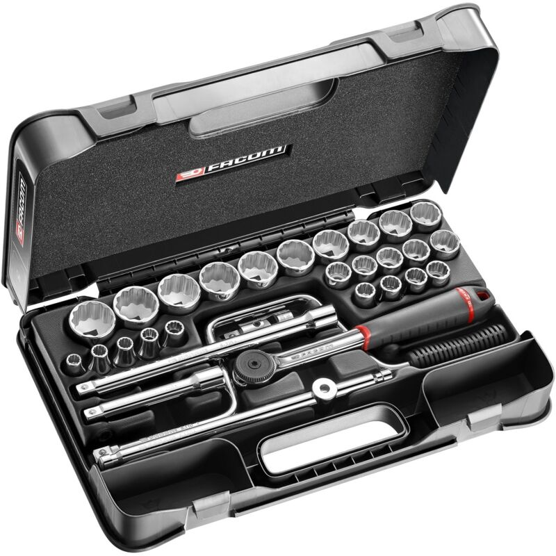 Image of Steckschlüsselsatz 1/2 12-Kant metrisch S.161B Facom 30-teilig - S.161-5P12
