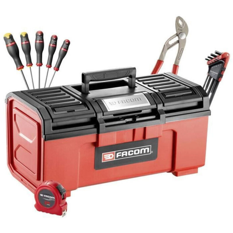 Boite à Outils FACOM BP.C19NCM1PB 19 + 16 Outils Livré avec 5 Tvis Protwist + 9 Clés mâles + 1 pince multiprise + 1 Mesure 2m
