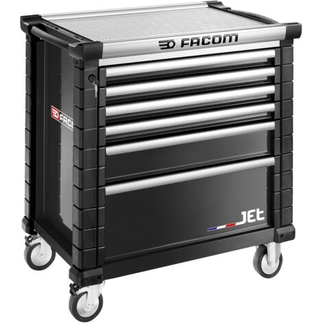 FACOM Werkstattwagen JET, 6 Schubfächer 4 Module, schwarz