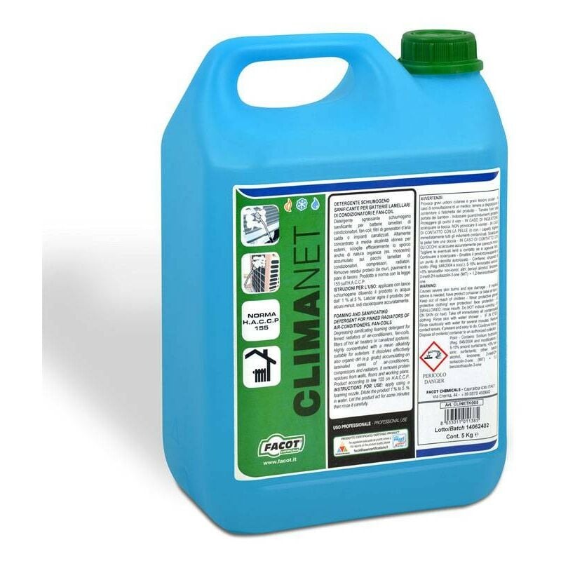 Facot Chemicals - Nettoyant dégraissant Facot Climanet Top pour batteries lamellaires 5Kg CLINETK005