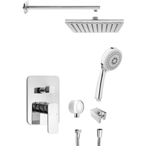 FACTOR Douche en béton Set avec un seul levier Mixer Tap, 2 Outlets, Chrome