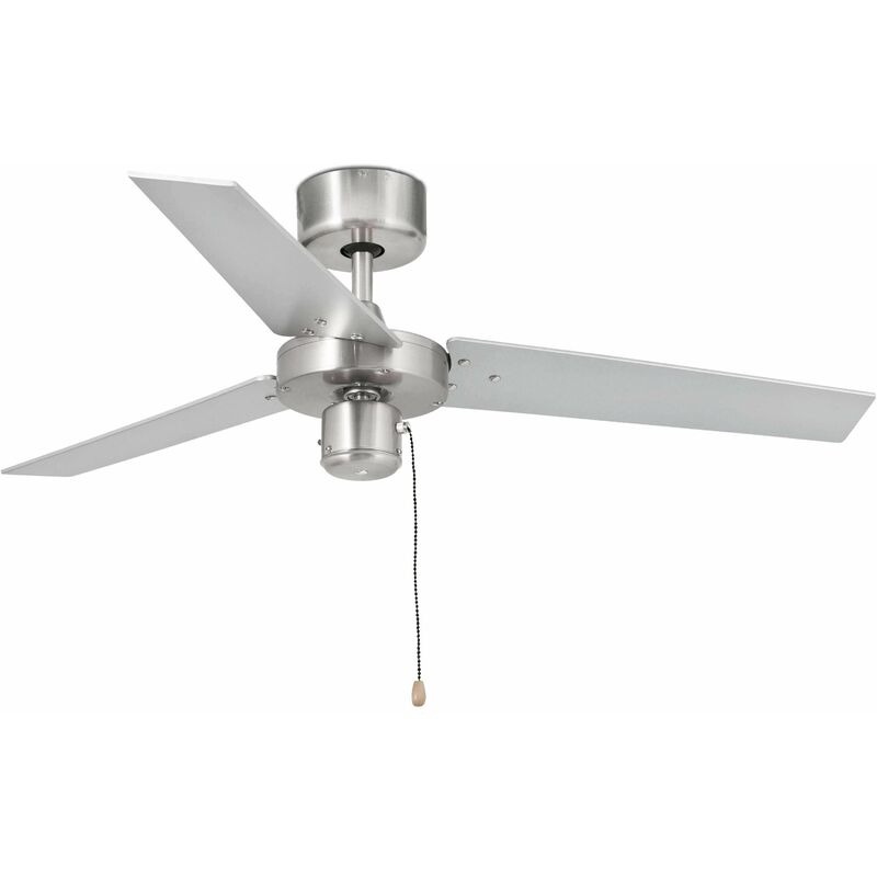 Factory brushed aluminum ceiling fan with light