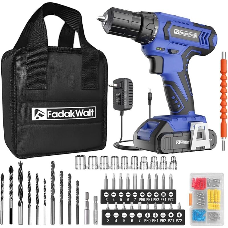 FADAKWALT 7120-blue-set 20v Cordless Drill Set