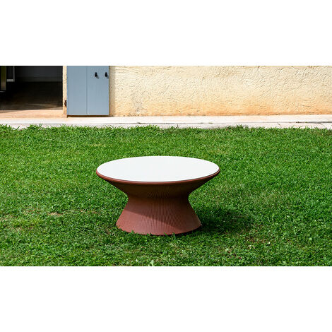 Fade Coffee Table - Ripiano in HPL  No - No - Lava - Bianco tavolo tavolino basso per interno esterno originale Plust in polietilene di design moderno bar caffè ristorante hotel