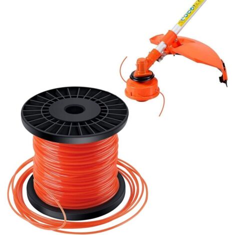 Fadenspanner für Rasentrimmerfäden, 5 Fadenlängen, 2,4 mm Durchmesser x 100 Meter – Orangerot