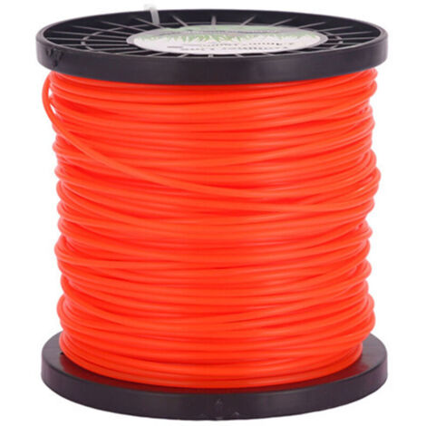 Fadenspanner für Rasentrimmerfäden, 5 Fadenlängen, Durchmesser 2,4 mm x 100 Meter – Orangerot
