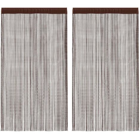 Fadenvorhänge 2 Stk. 140 x 250 cm Braun