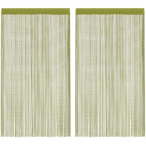 Fadenvorhänge 2 Stk. 140 x 250 cm Grün