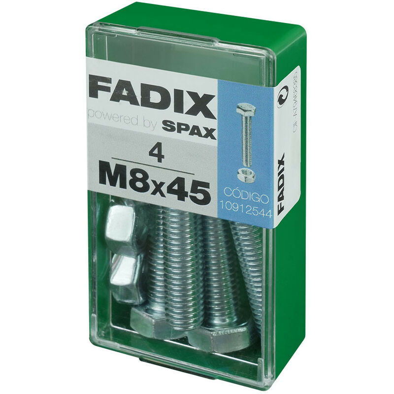 Image of Fadix - Scatole 4 unità.vite cava esagonale metrica + dado zinco m 8x45mm