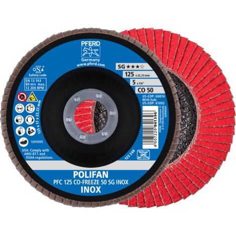 Fächerschleifscheibe COFREEZE gewölbt 125mm K50 Pferd