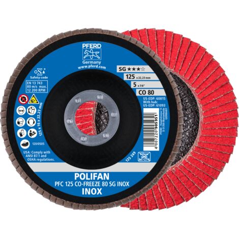 Fächerschleifscheibe COFREEZE gewölbt 125mm K80 Pferd