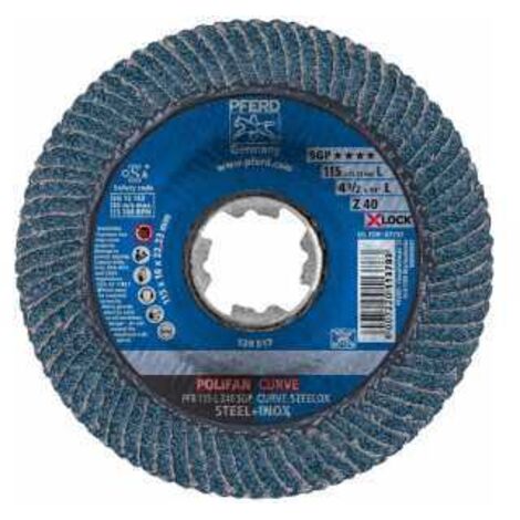 Fächerschleifscheibe X-LOCK SGP-CURVE 115mm L K40 Pferd