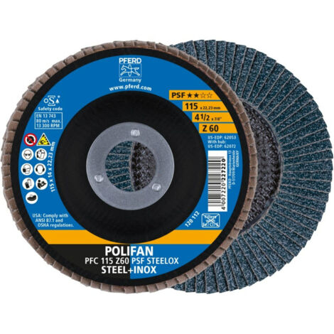 Fächerschleifscheibe Z 60PSF gerade 115mm K60 Pferd
