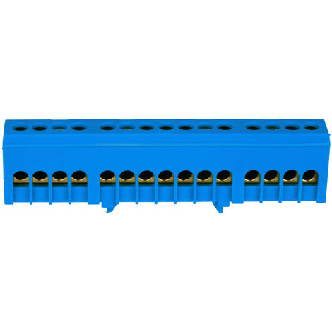 FAEG Connettore isolato per centralini elettrici per terra e neutro -15 fori - montaggio Din -15x16 mm² - FG14265