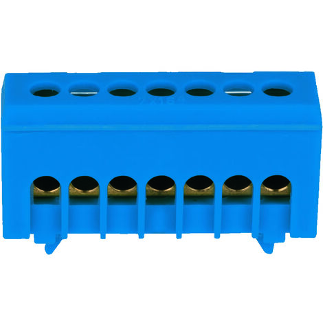 FAEG Connettore isolato per centralini elettrici per terra e neutro - 7 fori - montaggio Din - 7x16 mm² - FG14263
