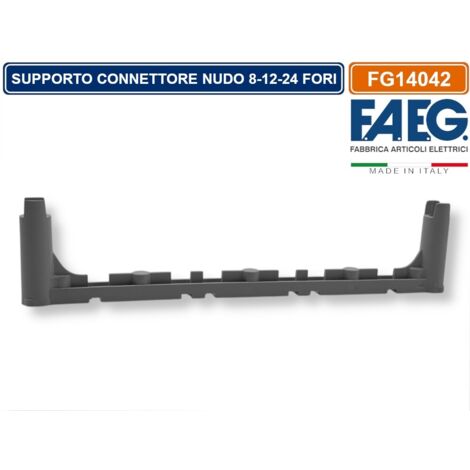 FAEG FG14042 SUPPORTO IN PLASTICA PER CONNETTORI TERRA E NEUTRO PER CENTRALINI A PARETE IP65 ED INCASSO 8-12-24-36 MODULI